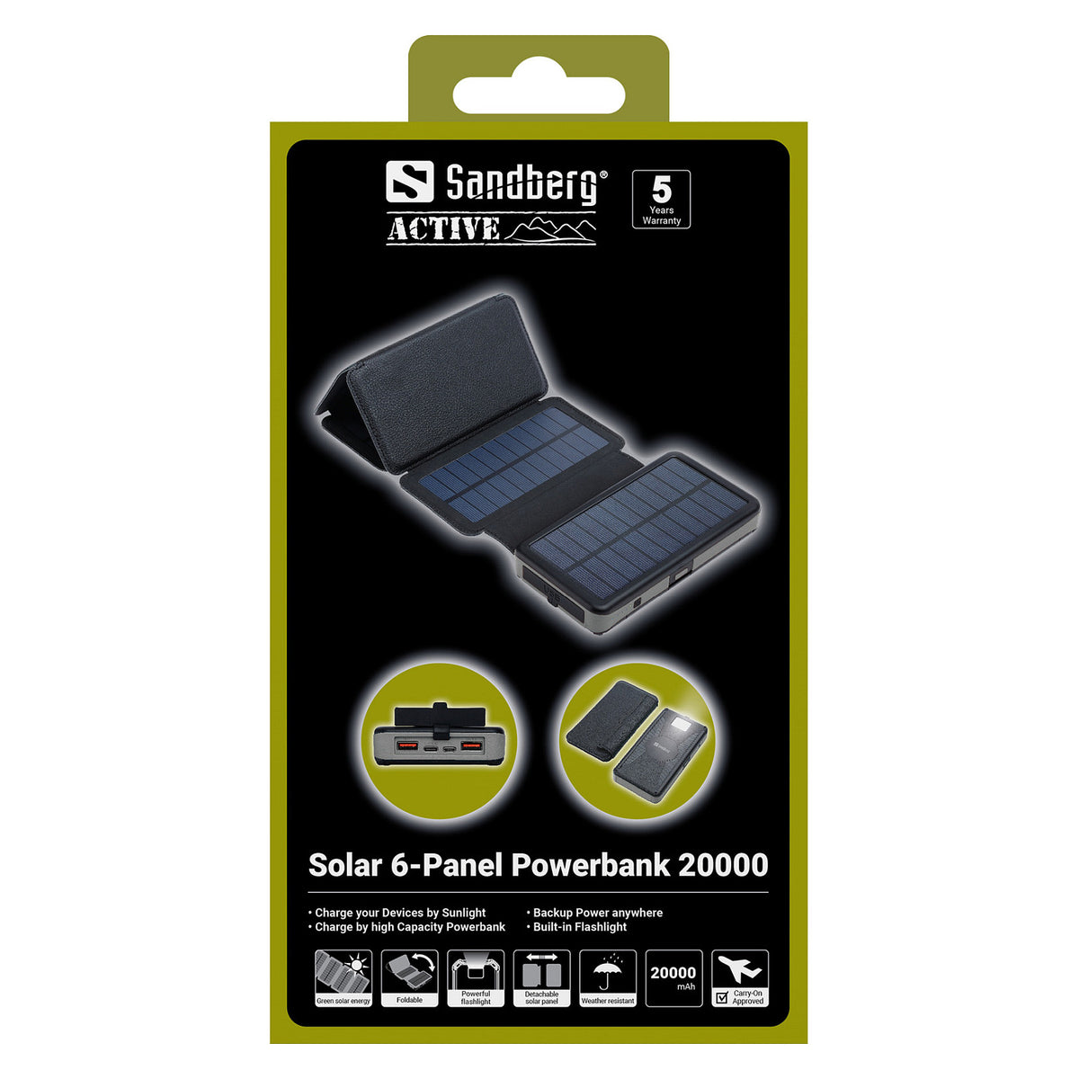 420-73 SANDBERG 6-Panel Solar Powerbank