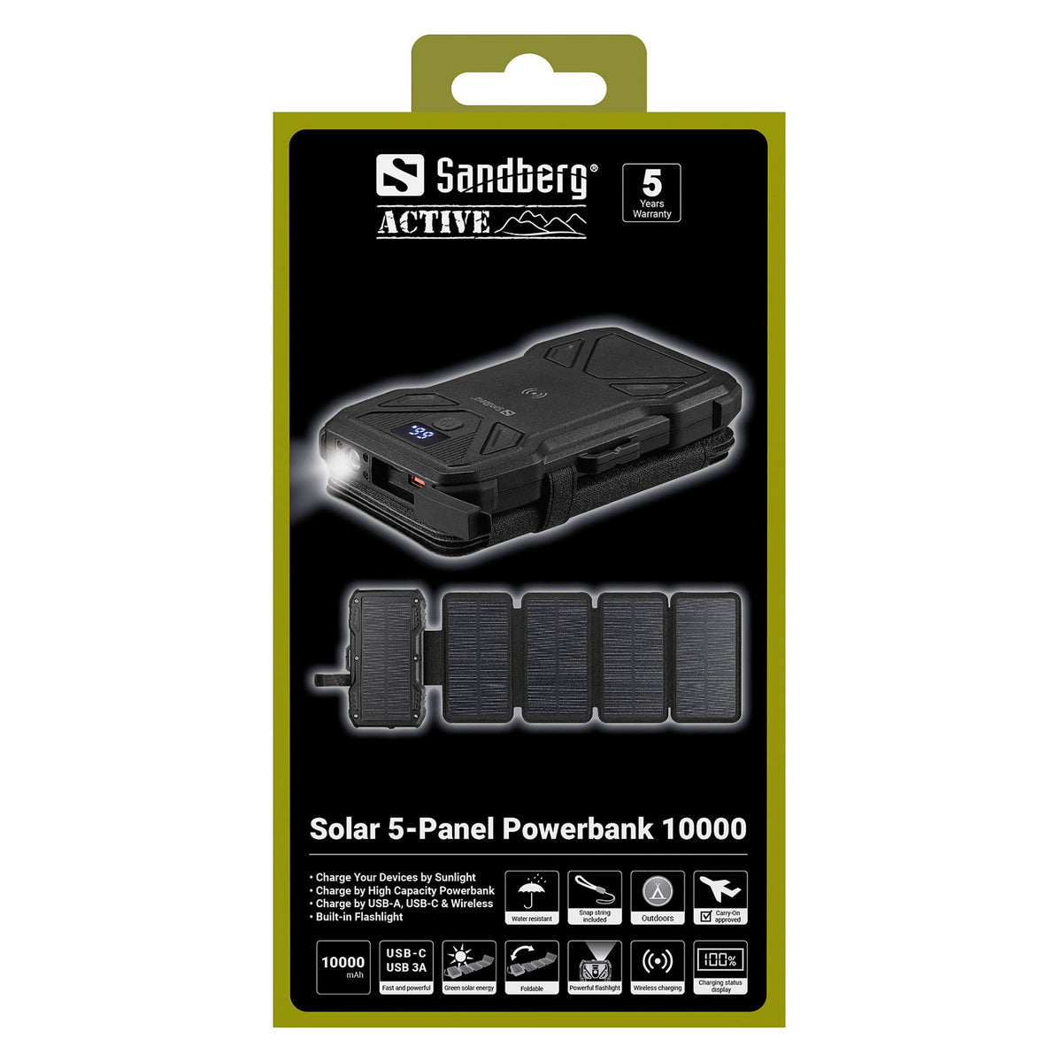 421-05 SANDBERG 5-Panel Solar Powerbank