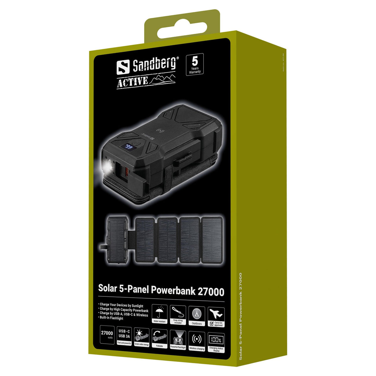 421-06 SANDBERG 5-Panel Solar Powerbank