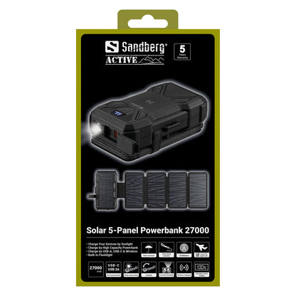 421-06 SANDBERG 5-Panel Solar Powerbank