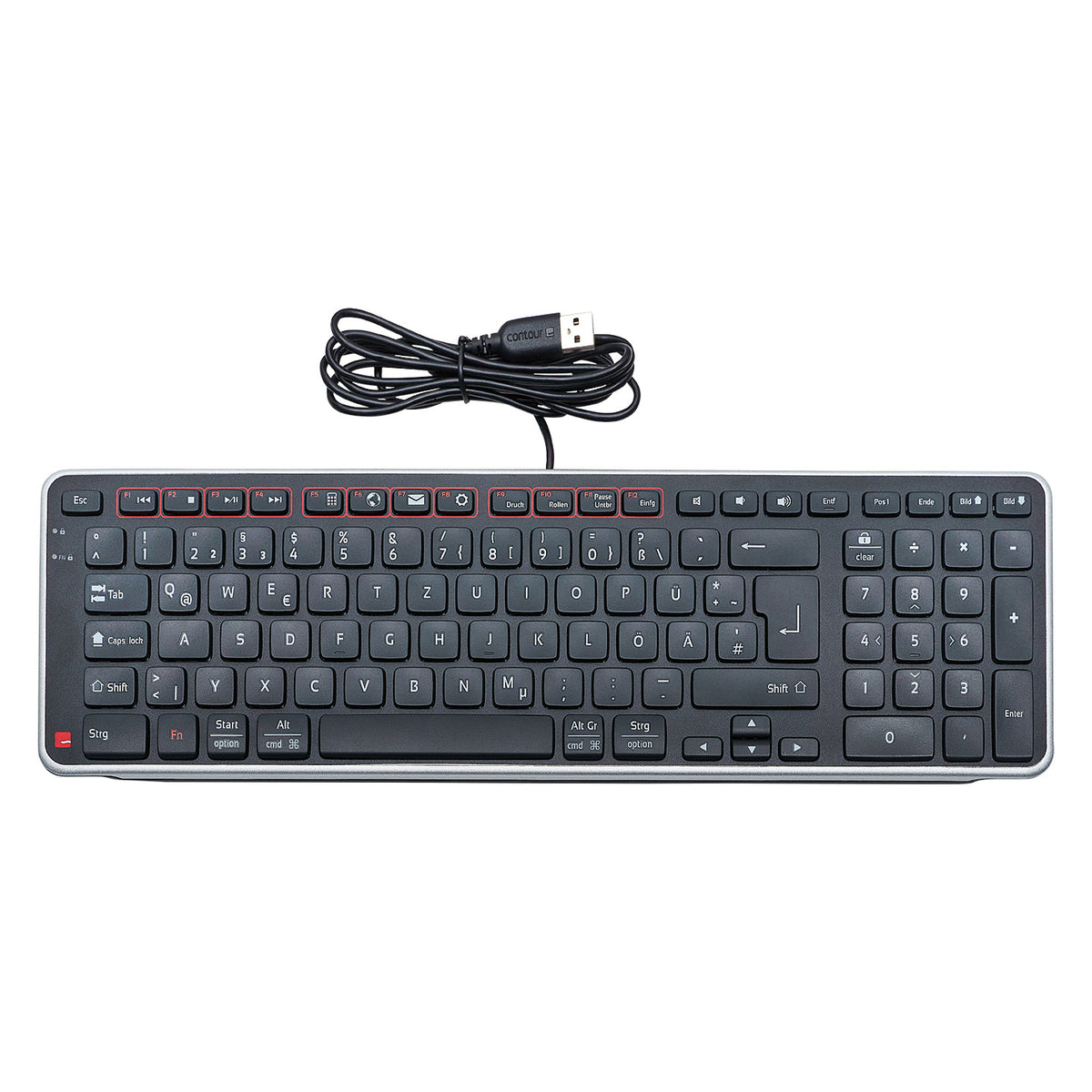 TAS Contour Balance Tastatur wired DE-Layout schwarz/silber retail