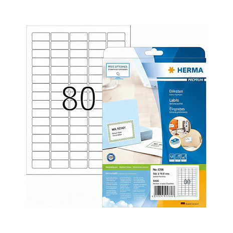HERMA Etiketten A4 weiß 35,6x16,9 mm Papier matt 2000 St.