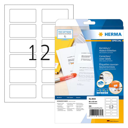 HERMA QR-Code Etik. A4 80x40 mm weiß 300 St.