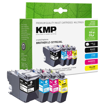 KMP 1537,4005 MultiPack black, cyan, magenta, yellow pigm. ink ersetzt BROTHER LC3219XLVAL