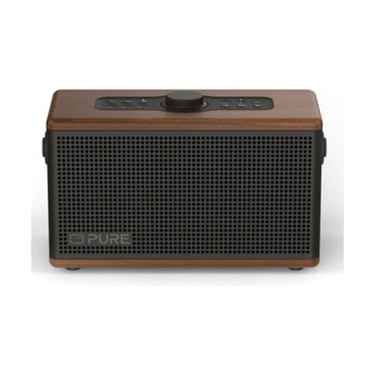 Pure Classic Aura tragbarer Bluetooth-Lautsprecher; Hintergrundlicht; braun/walnuss