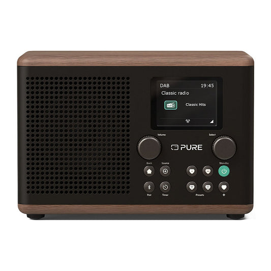 Pure Classic H4 Digitalradio Kaffee Schwarz/Walnuss EU/UK