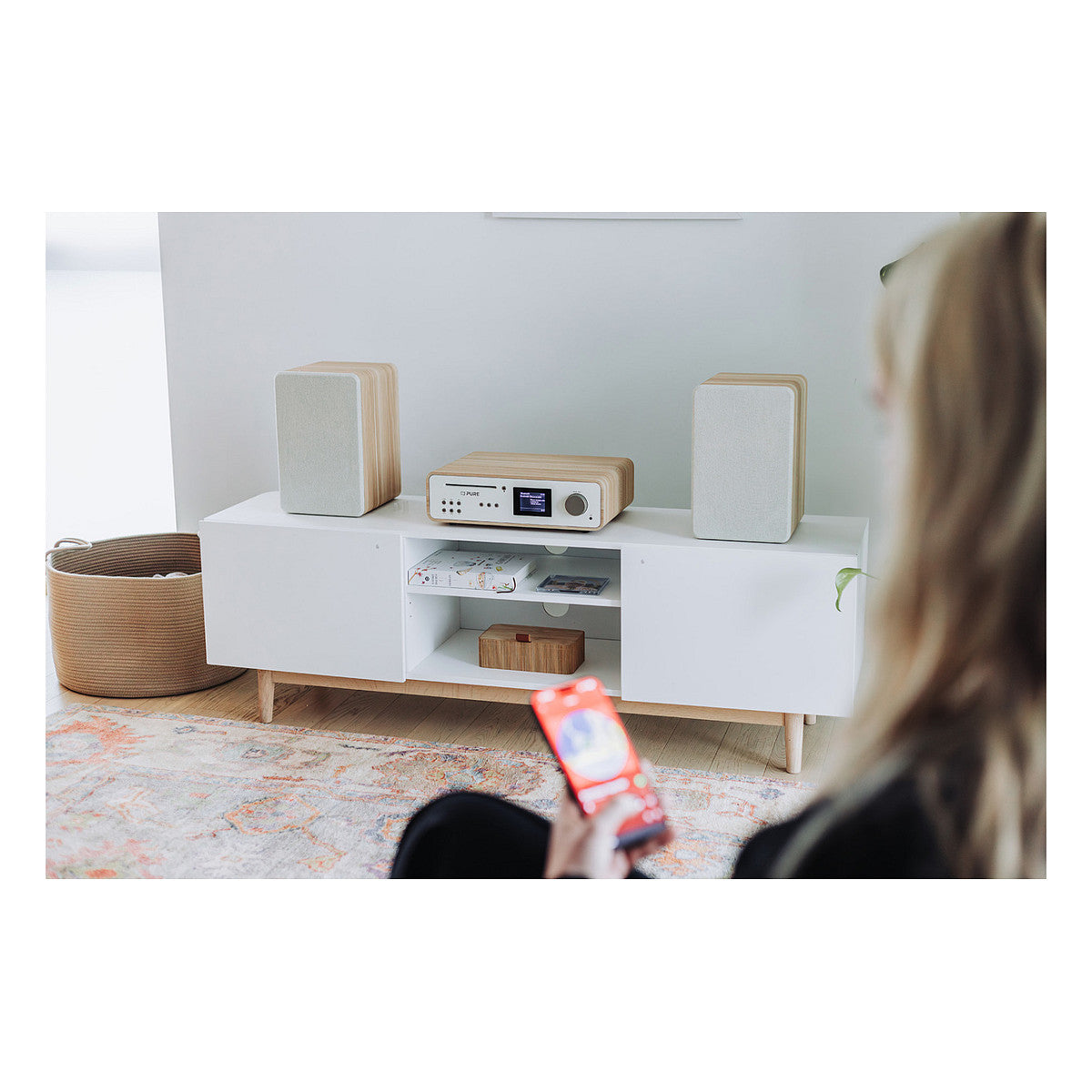 Pure Classic Stereo Cotton White/Oak EU/UK
