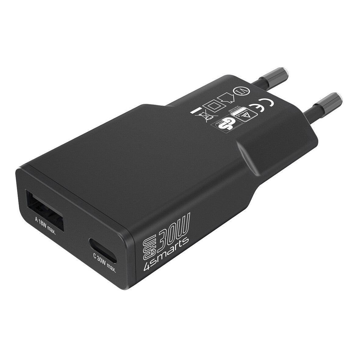 4smarts Netzladegert PDPlug Slim Duos 30W GaN 1C+1A, schwarz