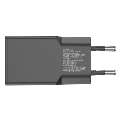 4smarts Netzladegert PDPlug Slim Duos 30W GaN 1C+1A, schwarz