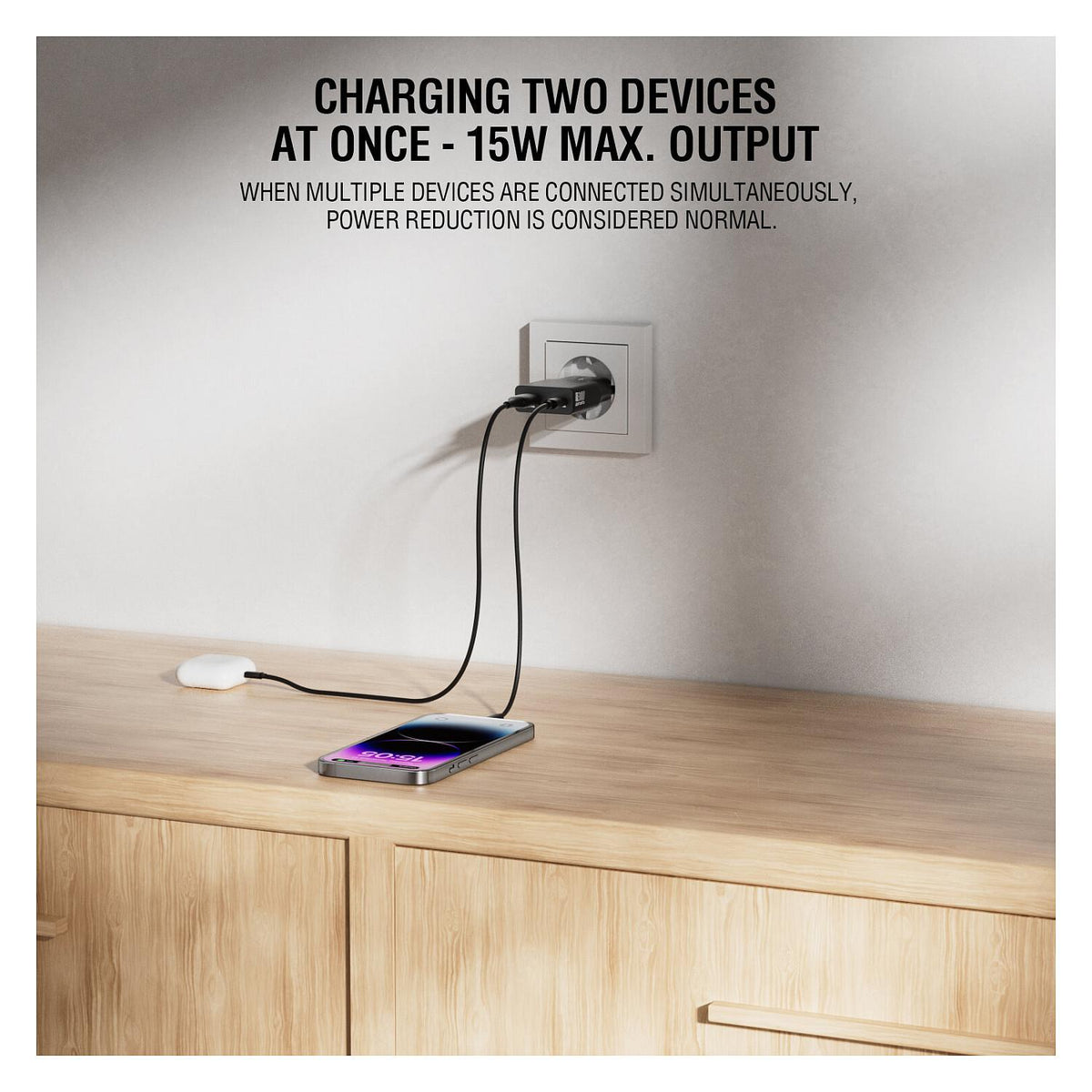 4smarts Netzladegert PDPlug Slim Duos 30W GaN 1C+1A, schwarz