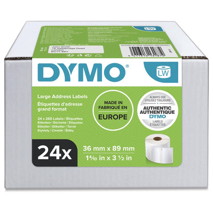 Dymo Large Address Labels - Weiß - 36 x 89 mm 6240 Etikett(en) (24 Rolle(n)