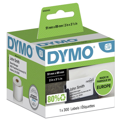 Dymo LabelWriter ORIGINAL Terminvereinbarungsetiketten 51x89mm, 1 Rolle mit 300 Etiketten (wei, nicht klebend, S0929100)