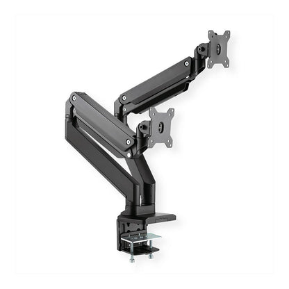 ROLINE LCD-Doppelarm, Tischmontage, Gasfeder, je 5 Gelenke, bis 35 Zoll, bis 2x 15 kg