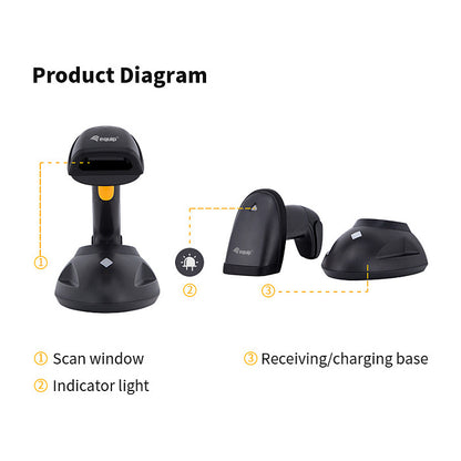 Equip Barcode Handscanner 2D Laser Wireless USB schwarz