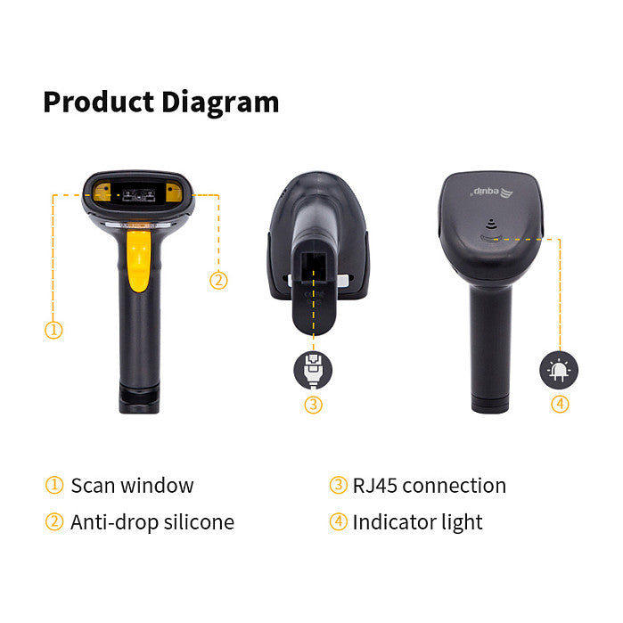 Equip 1D-Barcodescanner USB+Halter schwarz