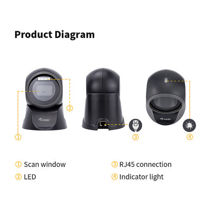 Equip 2D-Omni-Direkt. Desktop Barcodescanner USB schwarz