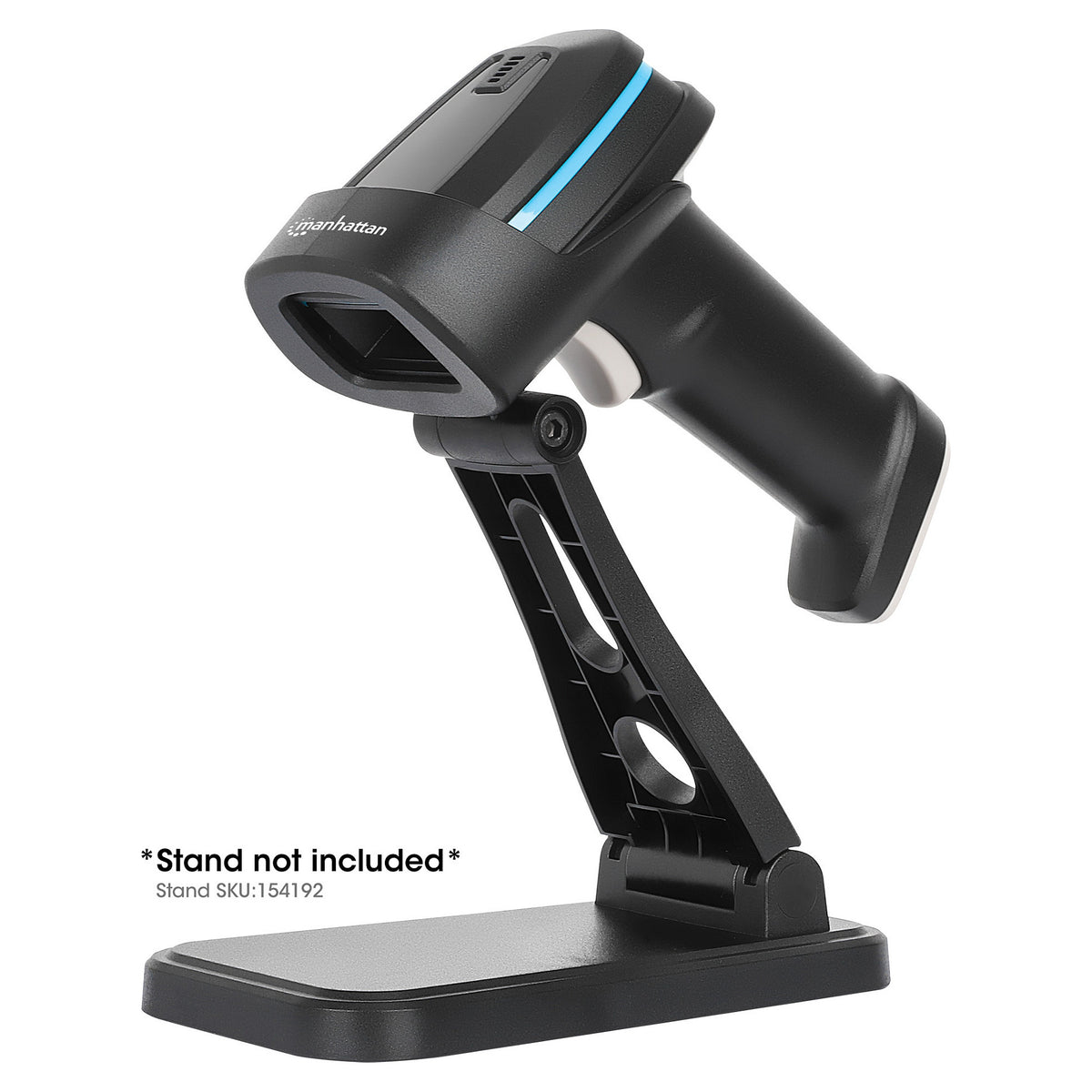 MANHATTAN Kabelloser 2D Long Range LED-Barcodescanner Wireless 4.2 und 2,4 GHz USB-A-Nanoempfänger