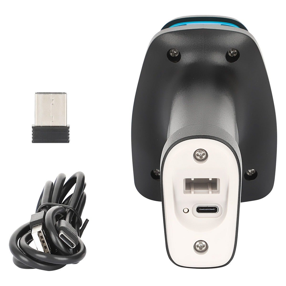 MANHATTAN Kabelloser 2D Long Range LED-Barcodescanner Wireless 4.2 und 2,4 GHz USB-A-Nanoempfänger