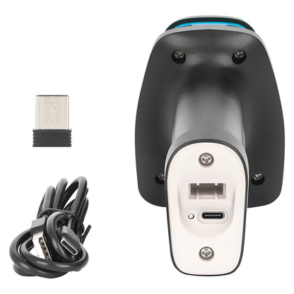 MANHATTAN Kabelloser 2D Long Range LED-Barcodescanner Wireless 4.2 und 2,4 GHz USB-A-Nanoempfänger