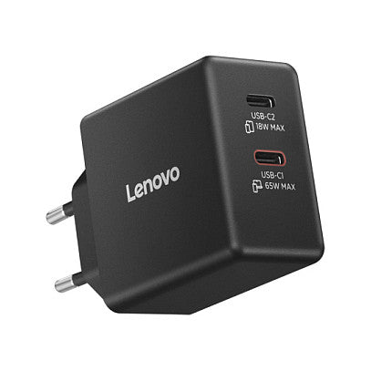 N Lenovo Dual USB-C 65W GaN Charger Black EU