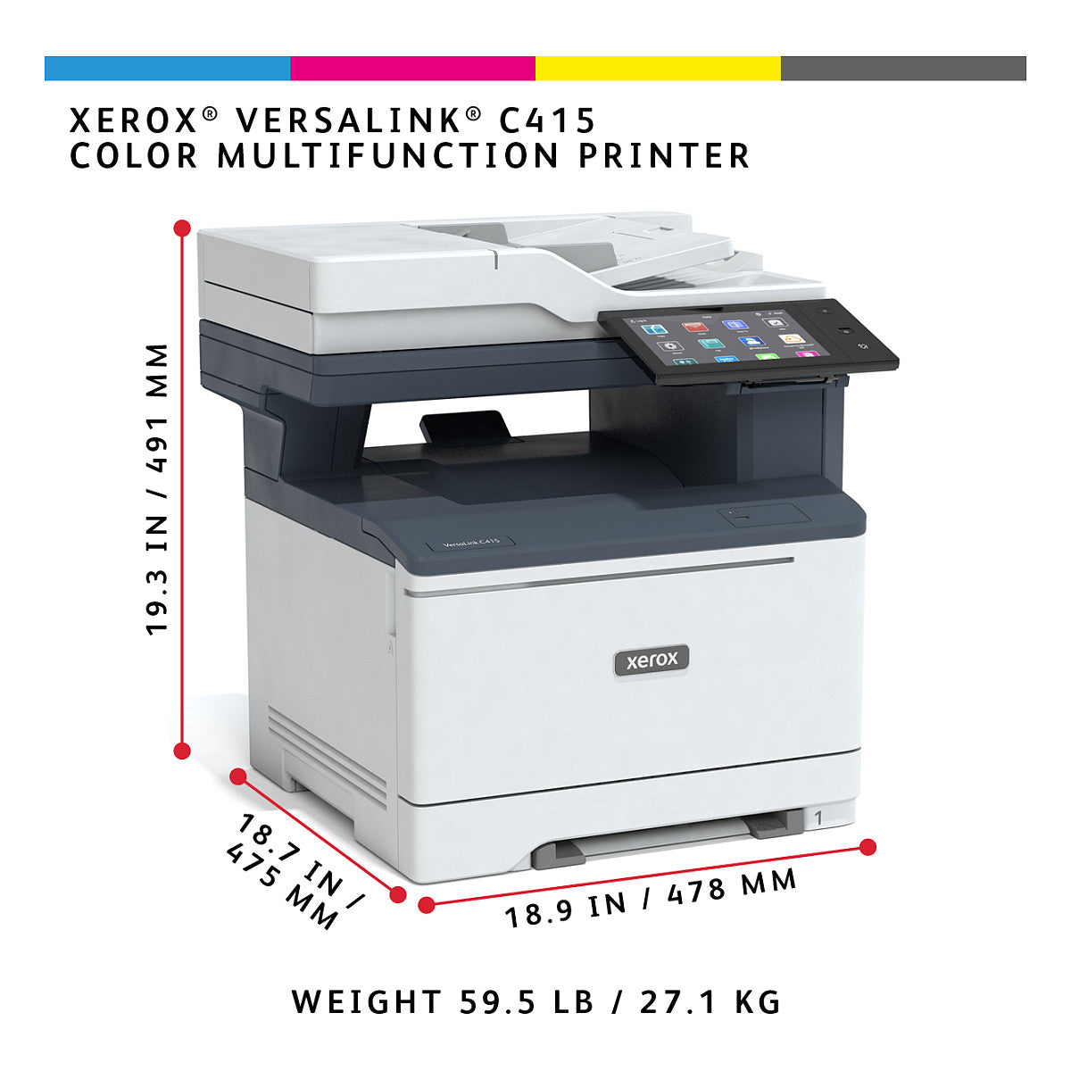 Xerox VersaLink C415DN (grau/blau, USB, LAN, Scan, Kopie, Fax, Duplex (Druck), Duplex (Scan))