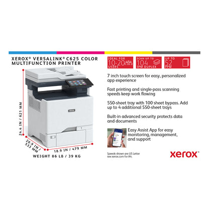 Xerox VersaLink C625DN (grau/blau, USB, LAN, Scan, Kopie, Fax, Duplex (Scan))