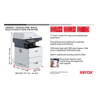 Xerox VersaLink B625/DN S/W-Laserdrucker Scanner Kopierer Fax USB LAN