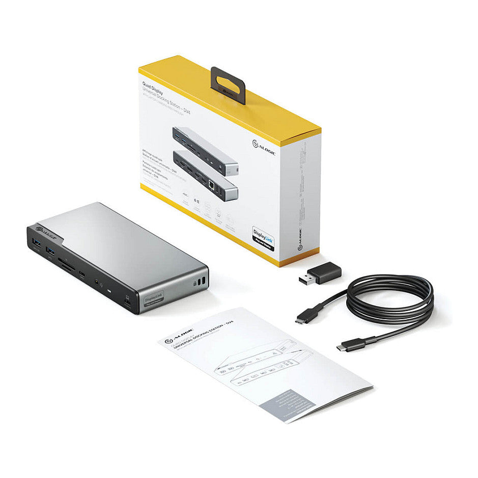Alogic 14-in-1 USB-C PD DV4 Quad Display Docking Station Space Gr