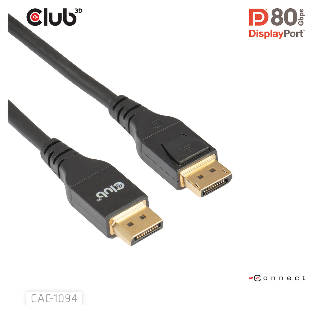 Club 3D DisplayPort 2.1 VESA DP80 Kabel 2m 8K 240Hz St./St. schwarz