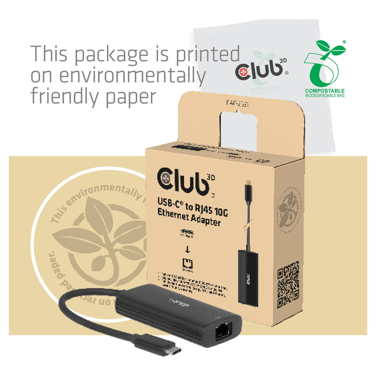 Club3D Adapter USB-C > RJ45 10Gbps St/Bu retail