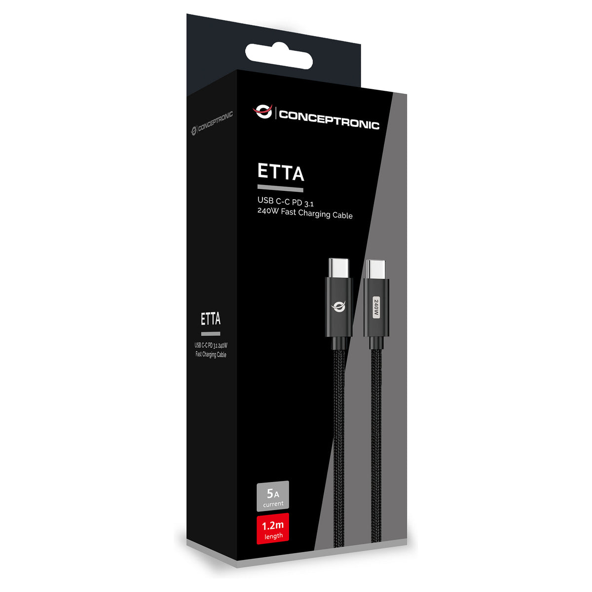 CONCEPTRONIC Kabel USB-C3.1->C 240W/QC 480Mbs 2.00m sw