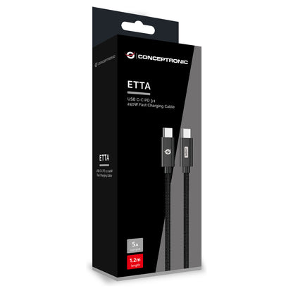 CONCEPTRONIC Kabel USB-C3.1->C 240W/QC 480Mbs 2.00m sw