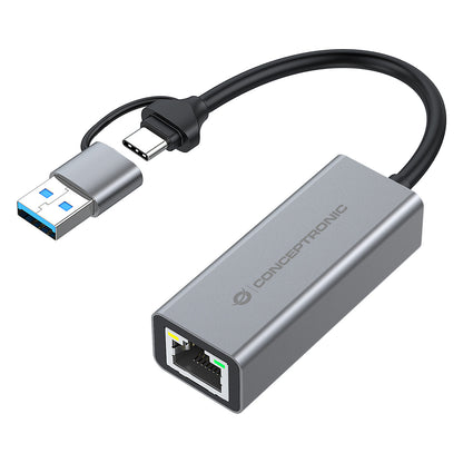 CONCEPTRONIC Adapter USB-C/-A3.0->GbE 5Gbs 0.18m gr