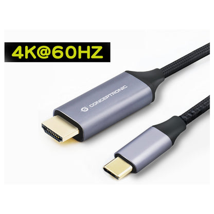 CONCEPTRONIC Adapter USB-C3.2->HDMI2.0 4K/60Hz 2.00m gr