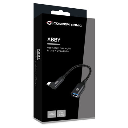 CONCEPTRONIC Adapter USB-C3.2 90°->USB-A3.0 10Gbs 0.15m sw