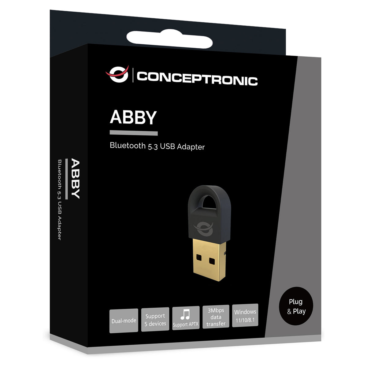 CONCEPTRONIC Bluetooth5.3 Adapter USB 20m schwarz