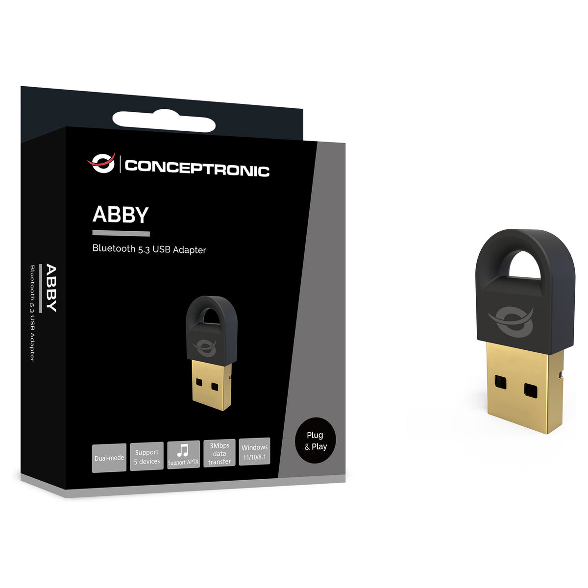CONCEPTRONIC Bluetooth5.3 Adapter USB 20m schwarz
