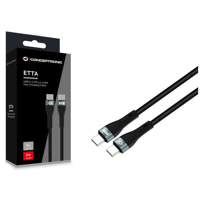 CONCEPTRONIC Kabel USB-C2.0->C 100W/QC 480Mbs 2.00m sw