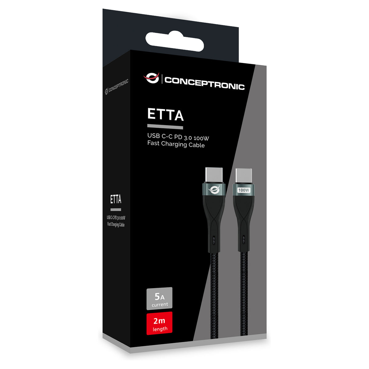 CONCEPTRONIC Kabel USB-C2.0->C 100W/QC 480Mbs 2.00m sw