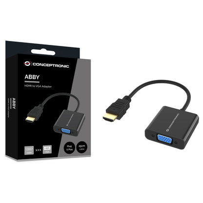 CONCEPTRONIC Adapter HDMI->VGA 1080/60Hz 0.25m sw