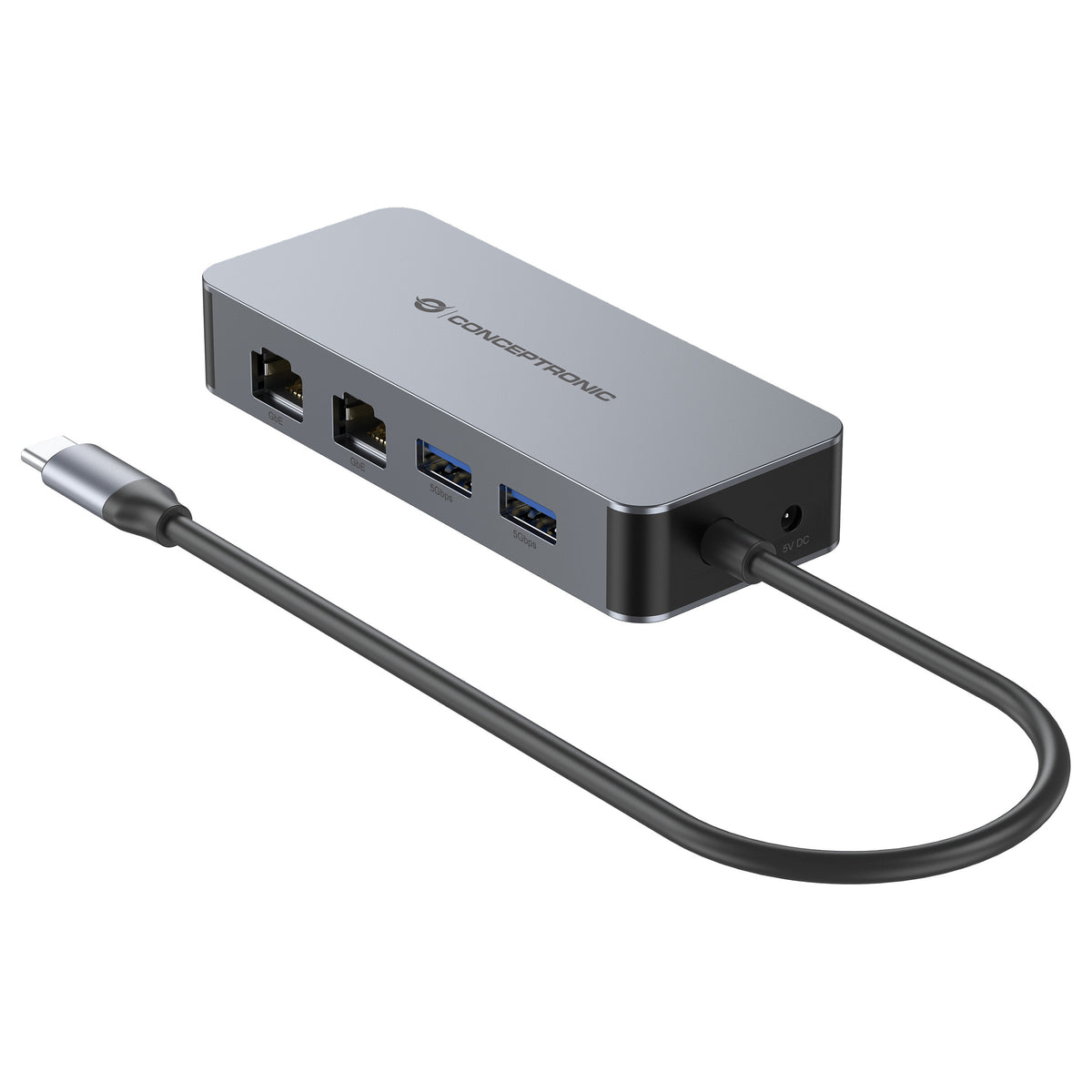CONCEPTRONIC Adapter USB-C->2xGbE+2xUSB-A3.2 5Gbs 0.30m gr