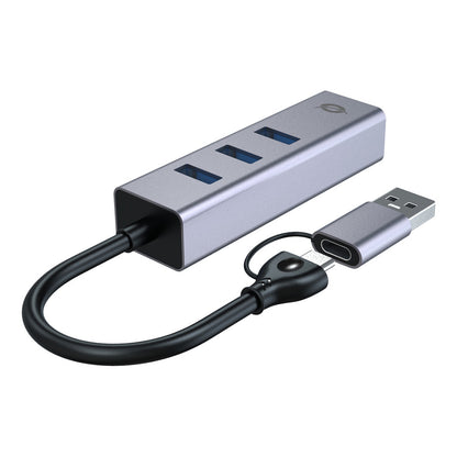 CONCEPTRONIC Adapter USB-C/-A3.0->GbE+3x-A3.0 5Gbs gr