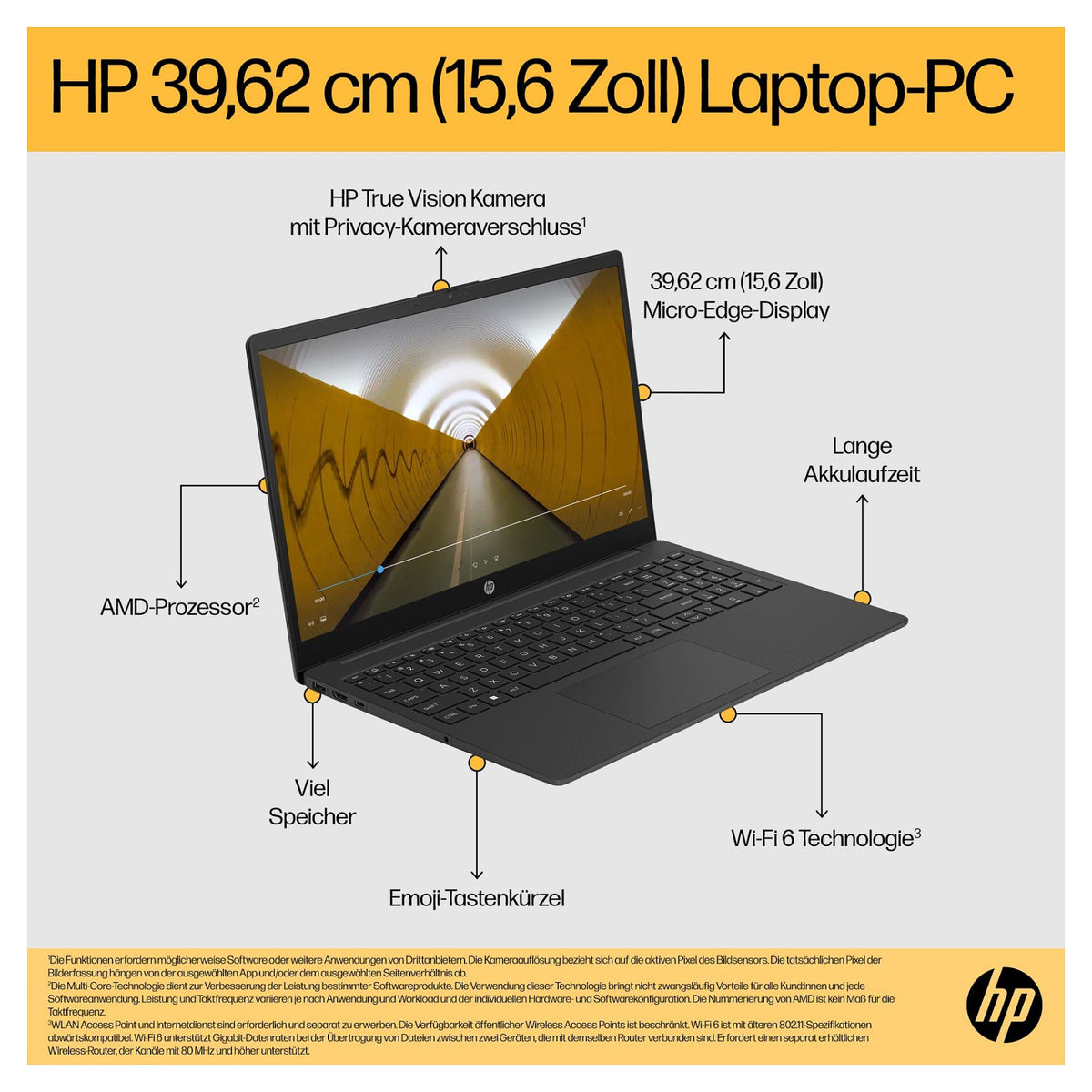 HP Laptop 15-fc0676ng RYZ7 7730U/16GB/1TBSSD/W11 Home Silver