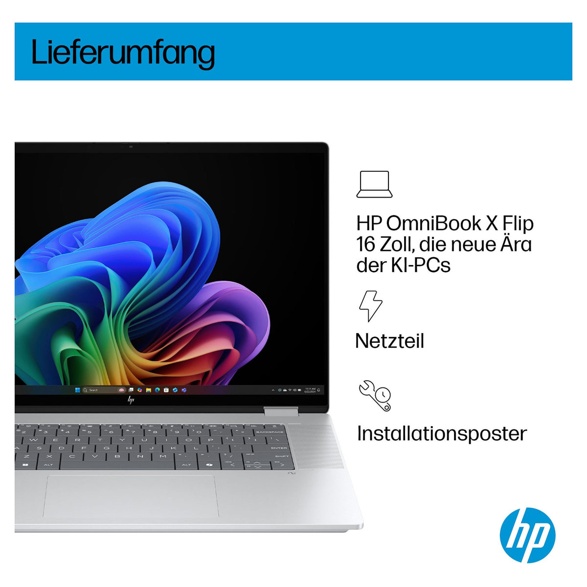HP OmniBook X Flip 16-as0156ng CU5 226V/16GB/512SSD/W11 Home Touch