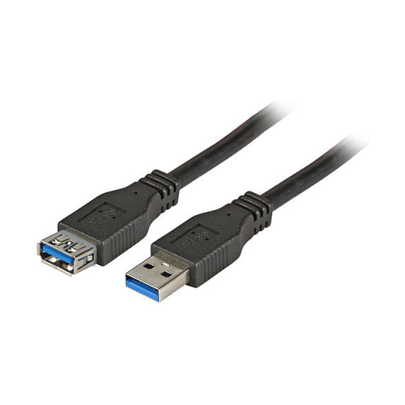 EFB USB3.0 Verlängerungskabel A-A,St-Bu,1m,schwarz,Premium