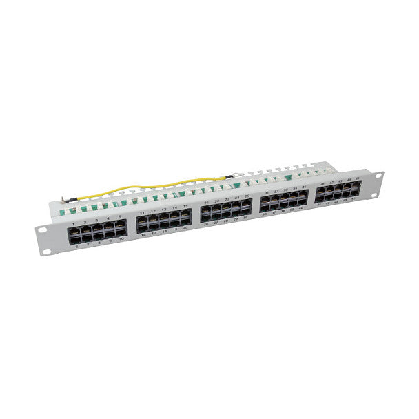 Patchpanel 50xRJ45 8/4 1HE ISDN, grau, Cat. 3