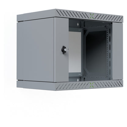 19" Wandgehäuse X-Rack mit Glastür 400-600mm 9HE grau