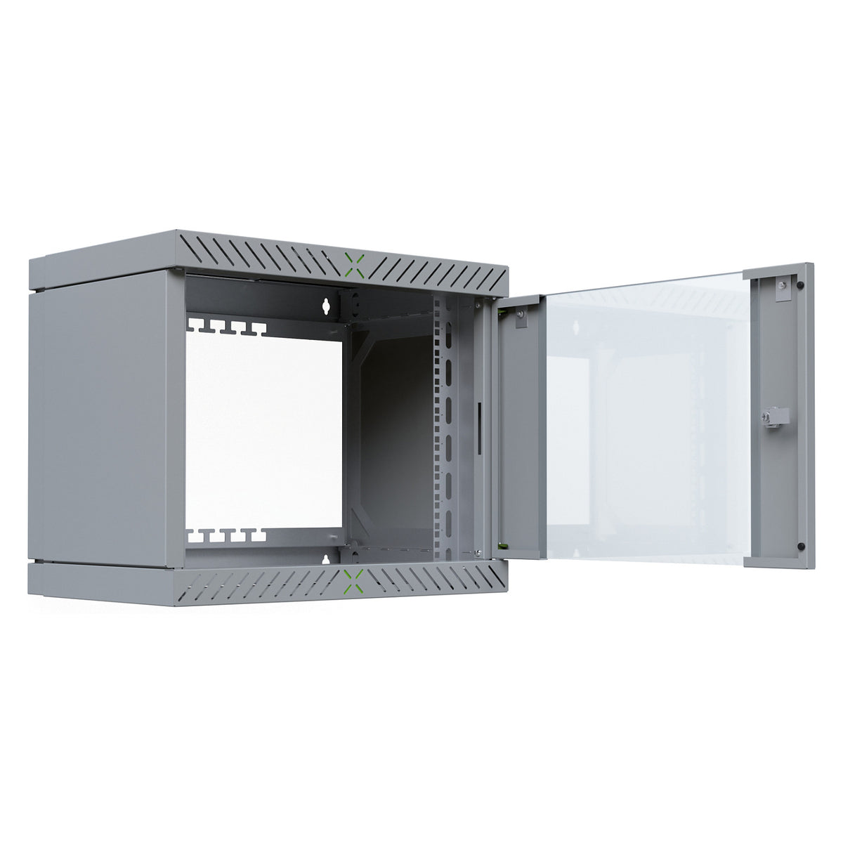 19" Wandgehäuse X-Rack mit Glastür 400-600mm 9HE grau