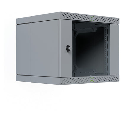 19" Wandgehäuse X-Rack mit Glastür 400-600mm 9HE grau