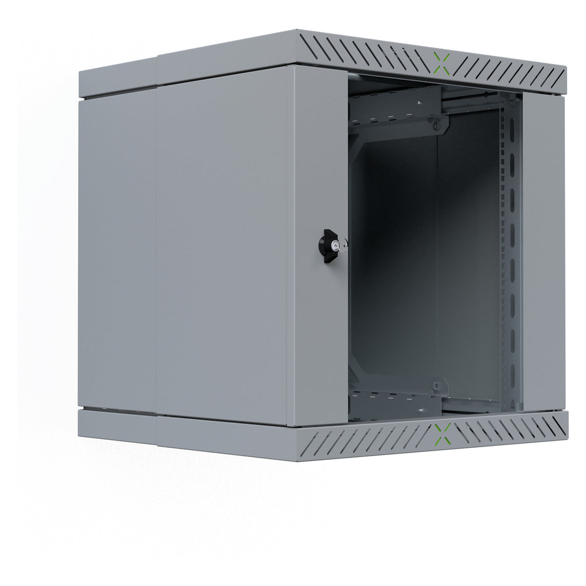 19" Wandgehäuse X-Rack mit Glastür 400-600mm 12HE grau